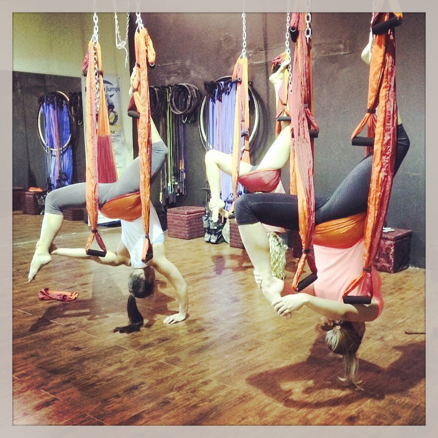 women doing Ariel Yoga West Palm Beach, Florida